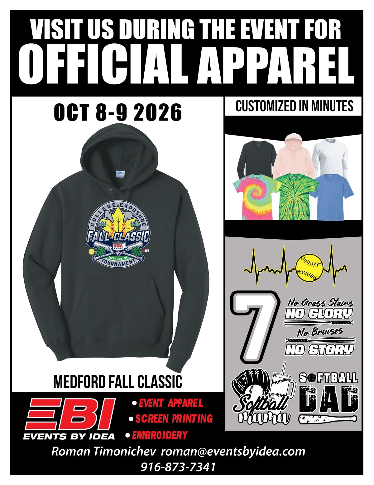 Official Apparel — Events By Idea at the Medford Fall Classic Oct 8-9 2026