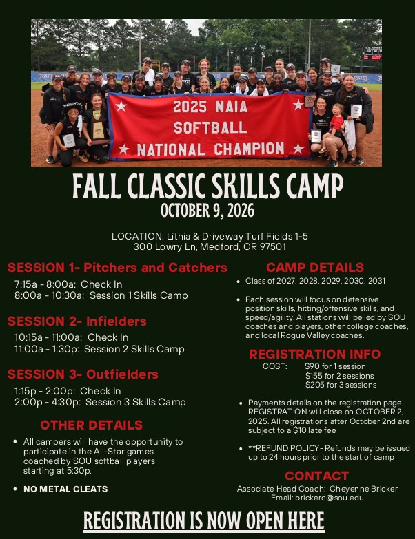 Fall Classic Skills Camp flyer
